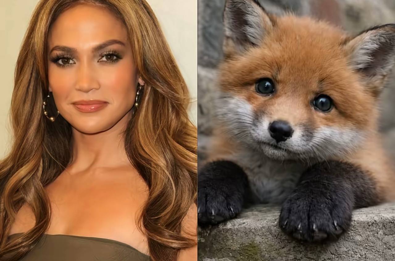 JLo next to a fox cub, same eyes