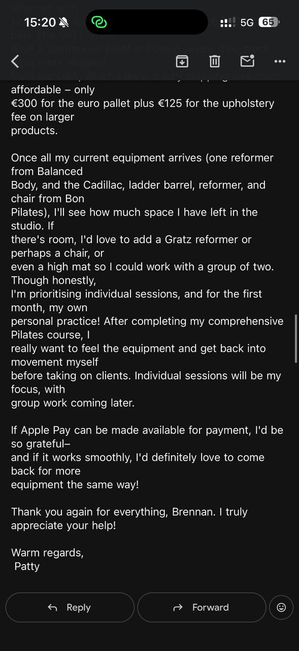 Gratz Pilates email